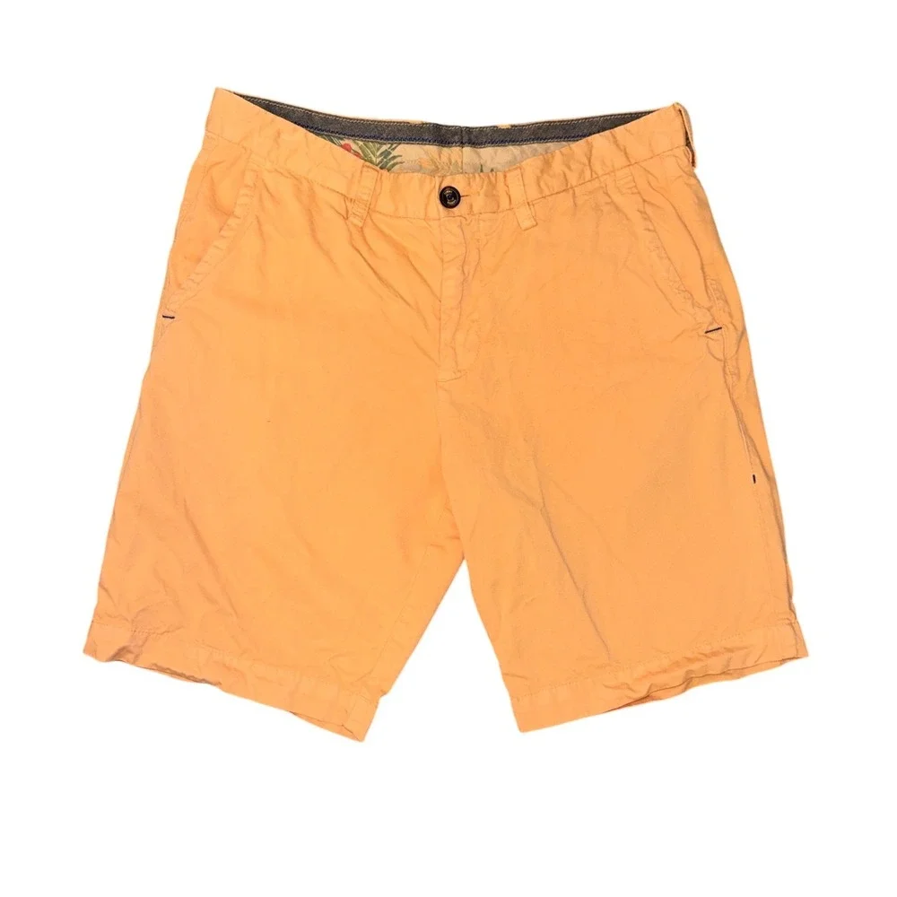 Tommy Bahama Boracay Shorts Mens 32 Orange Pima Cotton Modal Chino Peach